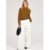 image:imageANRABESS Womens Long Sleeve Mock Neck Pullover SweatersCaramel