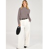 image:imageANRABESS Womens Long Sleeve Mock Neck Pullover SweatersNutmeg