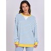 image:imageANRABESS Womens Striped Oversized SweatshirtsBule White