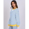 image:imageANRABESS Womens Striped Oversized SweatshirtsBule White