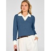 image:imageANRABESS Womens Sweaters Fall Long Sleeve Polo Lightweight Pullover TopsDeep Blue