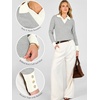 image:imageANRABESS Womens Sweaters Fall Long Sleeve Polo Lightweight Pullover TopsGrey