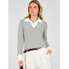 image:imageANRABESS Womens Sweaters Fall Long Sleeve Polo Lightweight Pullover TopsGrey
