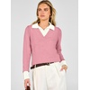 image:imageANRABESS Womens Sweaters Fall Long Sleeve Polo Lightweight Pullover TopsPink