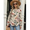 image:imageANRABESS Womens Sweatshirt Printed Fleece Henley Tops 2026 Fall OutfitsBeige Floral