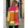 image:imageANRABESS Womens Sweatshirt Printed Fleece Henley Tops 2026 Fall OutfitsRainbow Block