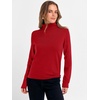 image:imageANRABESS Womens Turtleneck Wool Blend Lightweight SweatersRed