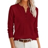 image:imageANRABESS Women Henley Long Sleeve Lightweight Fall SweatersRed