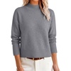 image:imageANRABESS Womens Long Sleeve Mock Neck Cropped Pullover Sweaters LightweightGrey