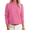 image:imageANRABESS Womens Long Sleeve Mock Neck Cropped Pullover Sweaters LightweightHot Pink