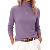 image:imageANRABESS Womens Turtleneck Wool Blend Lightweight SweatersGrey Purple