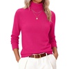 image:imageANRABESS Womens Turtleneck Wool Blend Lightweight SweatersHot Pink
