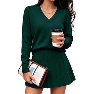 image:imageANRABESS Skirt Sets for Women Fall 2 piece OutfitsDark Green