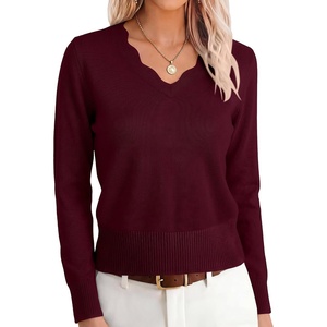 image:imageANRABESS Sweaters for Women Lightweight Fall CroppedDark Red