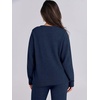 image:imageANRABESS Lounge Sets for Women Fuzzy Fleece Pajama SetDark Blue