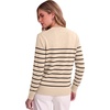 image:imageANRABESS Women Fall Long Sleeve V Neck Lightweight SweatersBeige Black Stripe