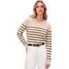 image:imageANRABESS Women Fall Long Sleeve V Neck Lightweight SweatersBeige Black Stripe