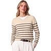 image:imageANRABESS Women Fall Long Sleeve V Neck Lightweight SweatersBeige Black Stripe