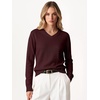 image:imageANRABESS Women Fall Long Sleeve V Neck Lightweight SweatersDrak Red