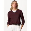 image:imageANRABESS Women Fall Long Sleeve V Neck Lightweight SweatersDrak Red