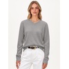 image:imageANRABESS Women Fall Long Sleeve V Neck Lightweight SweatersGrey