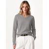 image:imageANRABESS Women Fall Long Sleeve V Neck Lightweight SweatersGrey