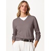 image:imageANRABESS Women Fall Long Sleeve V Neck Lightweight SweatersNutmeg
