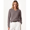 image:imageANRABESS Women Fall Long Sleeve V Neck Lightweight SweatersNutmeg