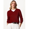 image:imageANRABESS Women Fall Long Sleeve V Neck Lightweight SweatersRed
