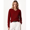 image:imageANRABESS Women Fall Long Sleeve V Neck Lightweight SweatersRed