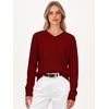 image:imageANRABESS Women Fall Long Sleeve V Neck Lightweight SweatersRed