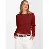 image:imageANRABESS Womens Long Sleeve Cropped Crew Neck Lightweight Fall SweatersBrick Red