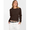 image:imageANRABESS Womens Long Sleeve Cropped Crew Neck Lightweight Fall SweatersDeep Coffee