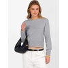 image:imageANRABESS Womens Long Sleeve Cropped Crew Neck Lightweight Fall SweatersGrey