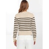 image:imageANRABESS Womens Long Sleeve Cropped Crew Neck Lightweight Fall SweatersLight Parchment Black Stripe