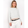 image:imageANRABESS Womens Long Sleeve Cropped Crew Neck Lightweight Fall SweatersWhite