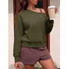 image:imageANRABESS Womens Off Shoulder Sweatshirt Loose Crop TopsArmy Green