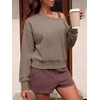 image:imageANRABESS Womens Off Shoulder Sweatshirt Loose Crop TopsCoffee Grey