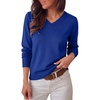 image:imageANRABESS Women Fall Long Sleeve V Neck Lightweight SweatersRoyal Blue