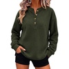 image:imageANRABESS Womens Fuzzy Sherpa Sweatshirts Henley V Nek Fleece PulloverOlive Green