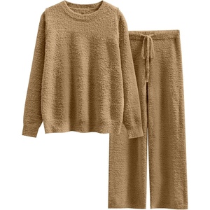 image:imageANRABESS Lounge Sets for Women Fuzzy Fleece Pajama SetRed