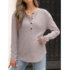 image:imageANRABESS Long Sleeve Shirts for Women Fall Henley Tops Dressy Casual BlouseDusty Apricot