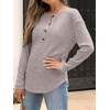 image:imageANRABESS Long Sleeve Shirts for Women Fall Henley Tops Dressy Casual BlouseDusty Apricot