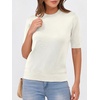image:imageANRABESS Short Sleeve Sweater for Women Wool Blend Business Casual TopsCream White