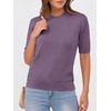 image:imageANRABESS Short Sleeve Sweater for Women Wool Blend Business Casual TopsGrey Purple