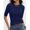 image:imageANRABESS Short Sleeve Sweater for Women Wool Blend Business Casual TopsNavy Blue