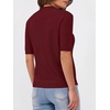image:imageANRABESS Short Sleeve Sweater for Women Wool Blend Business Casual TopsWine Red
