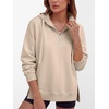 image:imageANRABESS Hoodies for Women Oversized Quarter Zip PulloverBeige