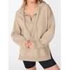 image:imageANRABESS Hoodies for Women Oversized Quarter Zip PulloverBeige
