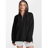 image:imageANRABESS Hoodies for Women Oversized Quarter Zip PulloverBlack